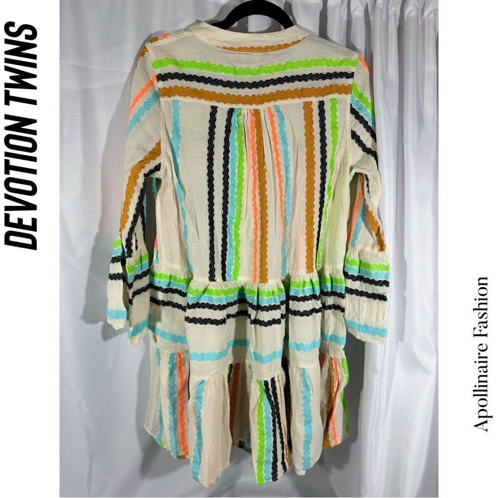 DEVOTION TWINS ELA MULTI COLORED JACQUARD MINI DRESS NEW - Picture 5 of 7